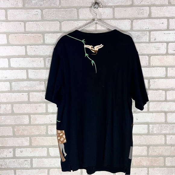 Bechamel Safari Zoo Animals Theme Black Short Sleeve Long Cardigan Size 1X - Picture 3 of 7